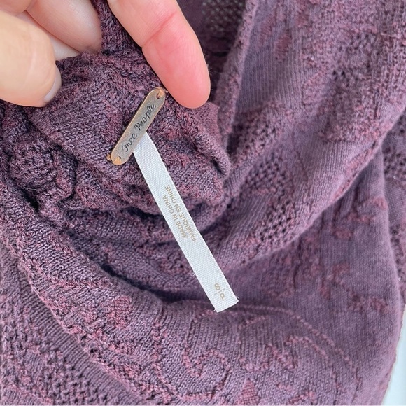 Free people whimsigoth witchy grunge twist sweater open sheer dark floral small - Picture 3 of 11